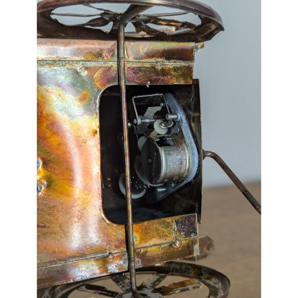 Vintage Copper Tin Metal Car Retro Music Box Sankyo Hong Kong "King Of The Road" - Picture 11 of 12